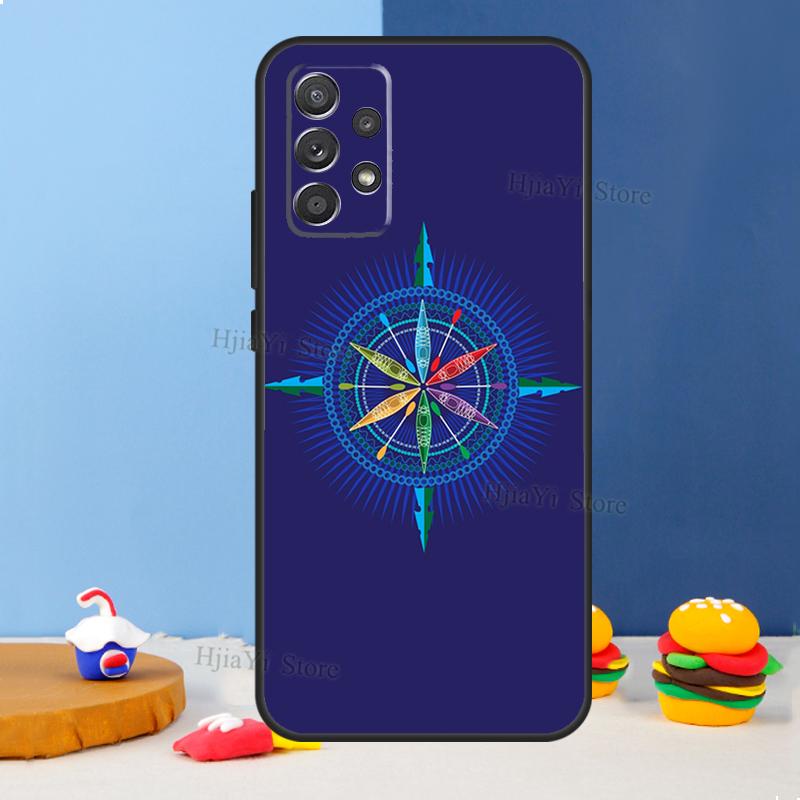 Compass Case For Samsung A54 A34 A14 A13 A23 A33 A53 A73 A51 A71 A72 A12 A22 A32 A42 A52 Back Cover