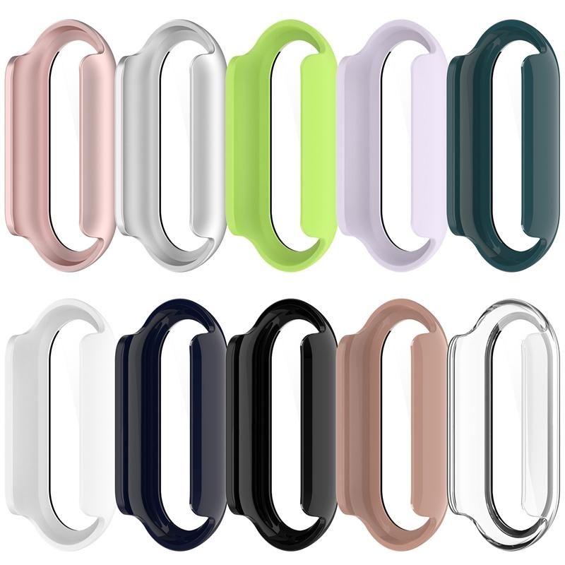 PC Case+Glass for Xiaomi Mi Band 10 Anti-scratch Protective Cover All-around Screen Protector Bumper for Mi Band 9 Ceramic 8 Cover Shell