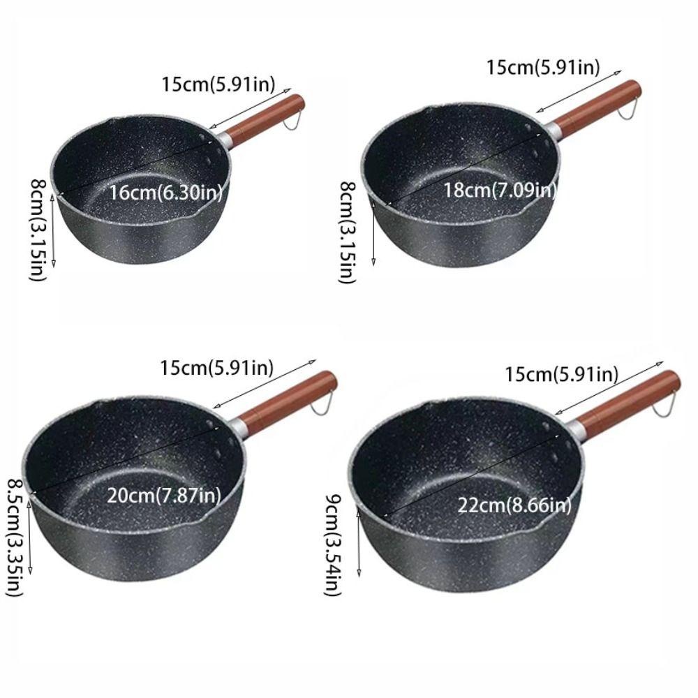 Молочник с деревянной ручкой, антипригарная кастрюля для супа, прочная сковорода, для детского питания