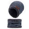 3pcs/set Fashion Plush-lined Knitted Caps Men Women's Winter Hats Scarves Touch Screen Gloves Thicken Warm Beanie Hat