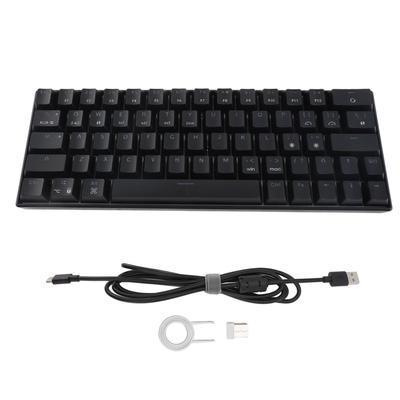 Механическая клавиатура 64 клавиши RGB Беспроводное соединение 2.4G BT3.0 5.0 Проводное соединение Type-C Эргономичная Черная