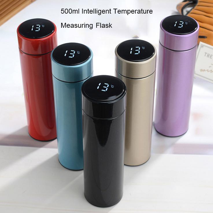 Temperature Display 304 Stainless Steel Vacuum Water Cup Temperature Display Cup Business Gift In-Car Thermos