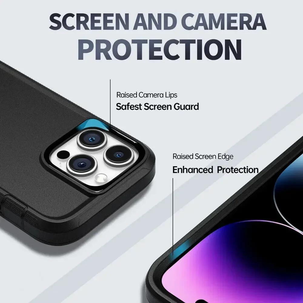 Бронированный чехол OTT Phone BOX Военного класса для IPhone 17 16 15 14 Plus 13 12 Pro Max Ударопрочный с держателем-клипсой на ремень