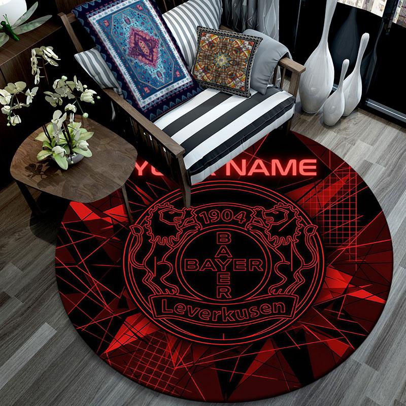 Custom Name,Bayer 04 pattern round rug,Carpet Rug for Living Room Bedroom Playroom ,Non-slip Floor Mat,Holiday Gifts and Birthday Gifts.