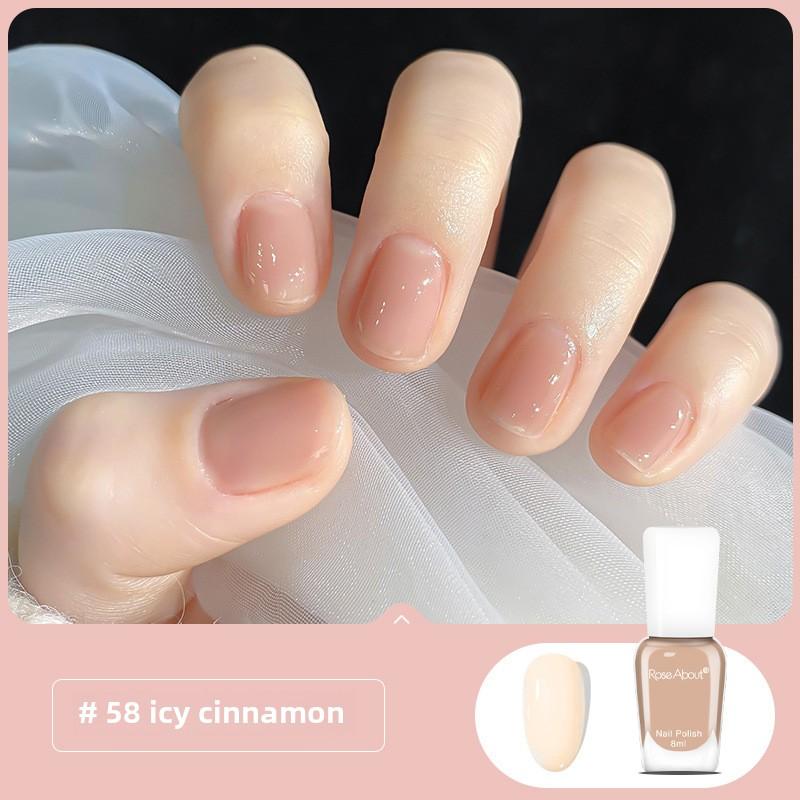Летний маникюр, без выпечки, стойкий и быстросохнущий, на водной основе, без запаха, рвущийся, прозрачный как лед нюдовый лак для ногтей