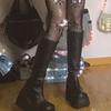 Black Skinny Small Thick-soled Boots Women's Boots Autumn and Winter New Fashion Retro Tall Knight Boots