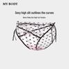 Mybody Women's Sexy Lace Retro Polka Dot High-Cut Briefs