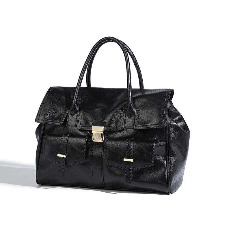 Retro High-Value Large-Capacity Tote Bag Casual Versatile Handheld Briefcase Niche Design Commuter Shoulder Bag