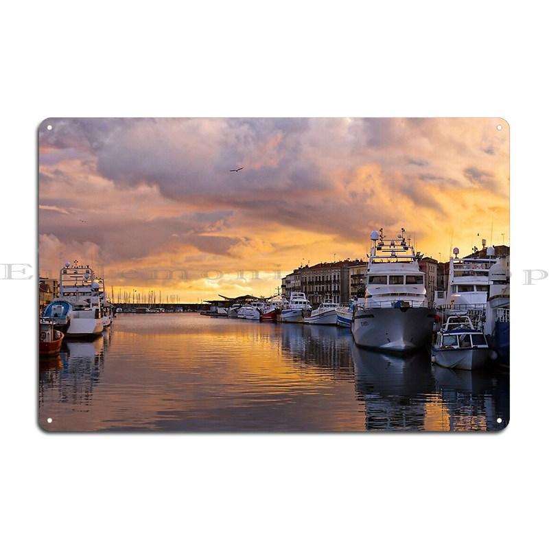 La Ciotat Shipyard Industrial View Roberta Split Harbour Twylight Metal Plaque Mural Wall Decor Kitchen Designs Tin Sign Poster