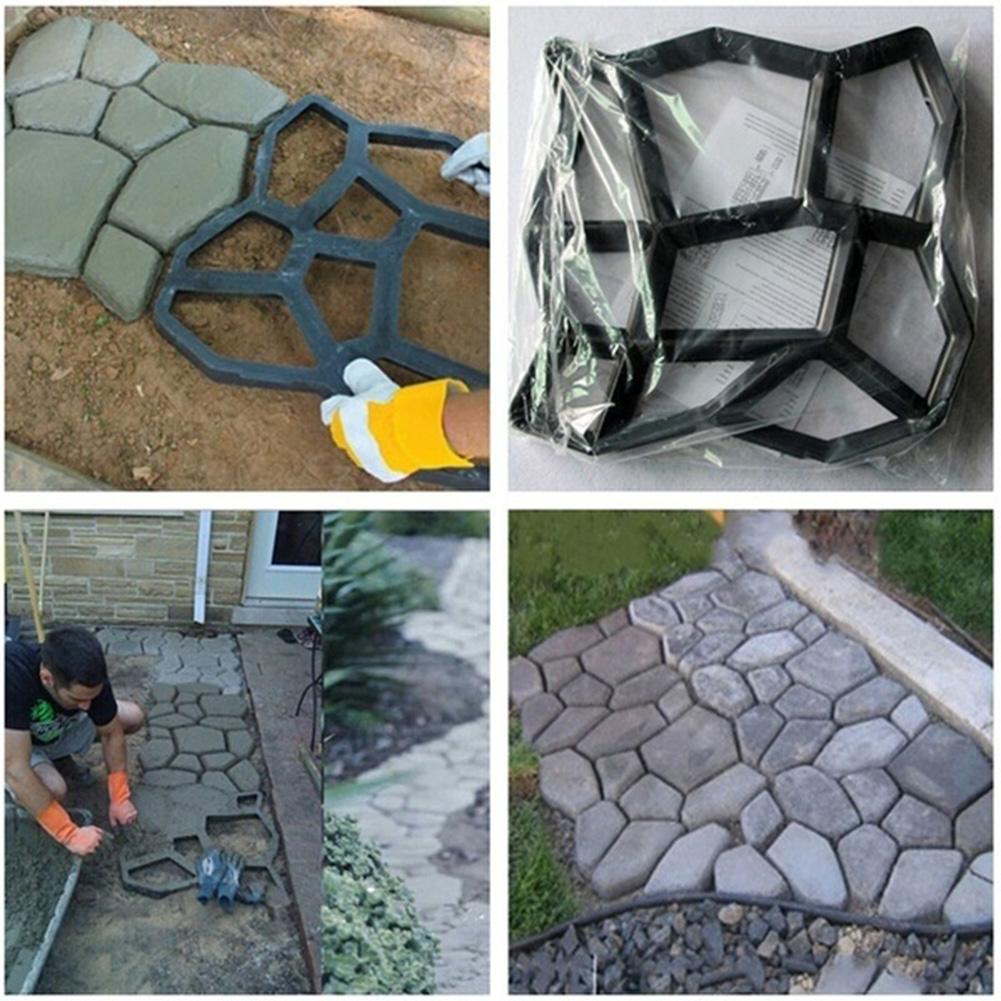 DIY Path Maker Paver Molds Stone Brick Concrete Mold Concrete Cement Walk Garden Path Paving Paver Reusable Patio Pavement Molds