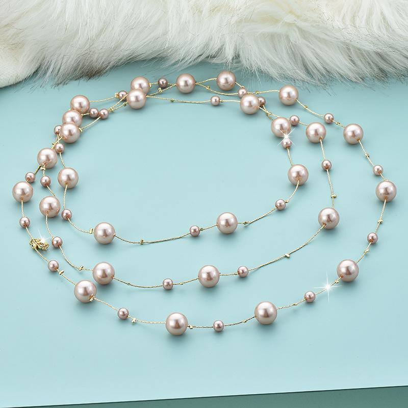 Pearl Clothes Pendant Accessories Necklace Women'S Sweater Chain 2022 Trendy Long Style Niche Autumn And Winter