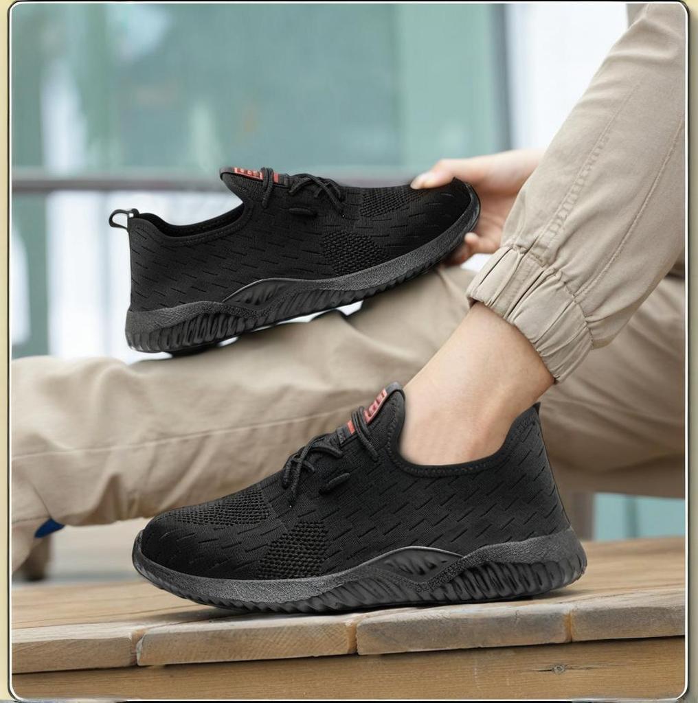 Steel Toe Safety Shoes for Men Lightweight Work Shoes Anti-Puncture Anti-Smash Fashion Safety Sneaker Non-slip Wear Resistant