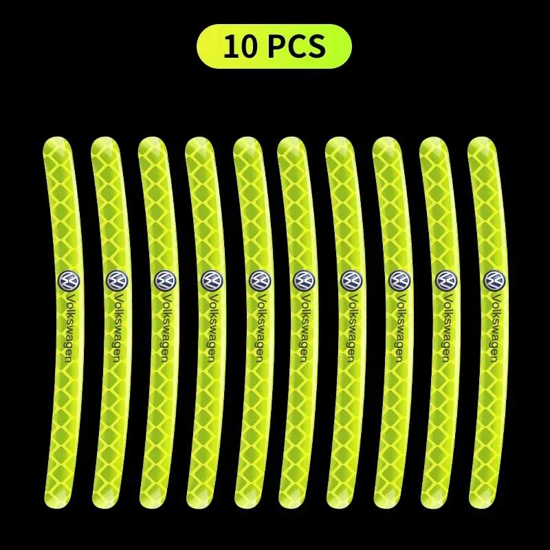 For VW 80% New New Car Wheel Hub Reflective Sticker Tire Rim Reflective Strips Sticker For Volkswagen Polo Golf 3 4 5 6 7 8