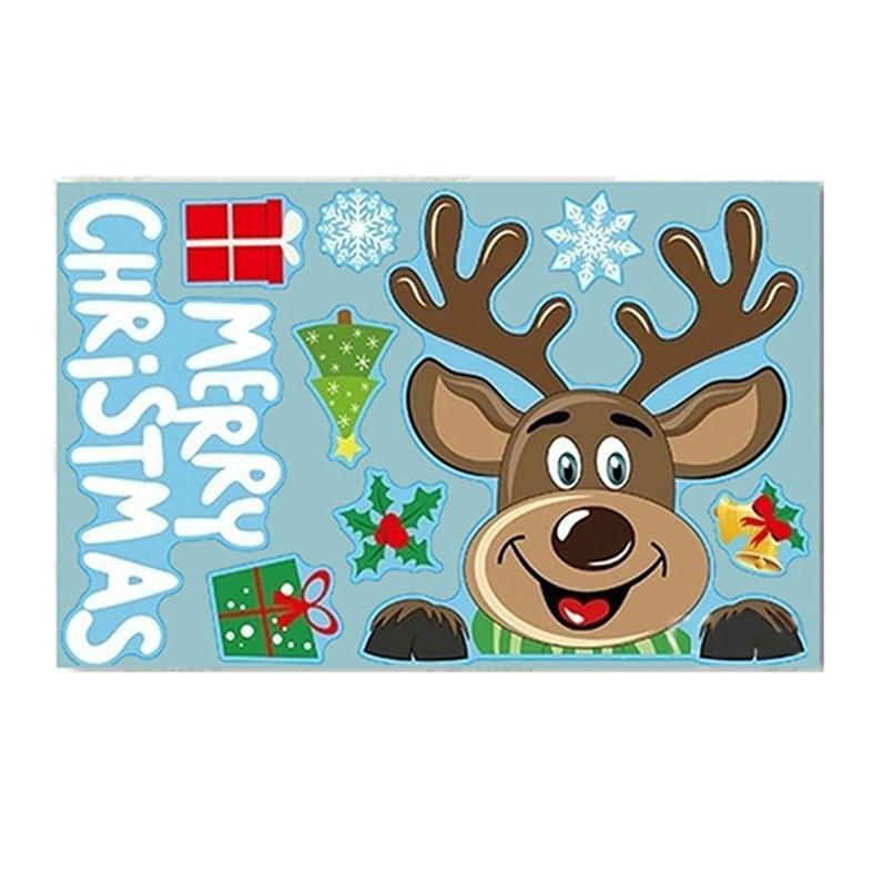 Рождественская наклейка на стекло Санта-Клауса, наклейка на оконную решетку, статическая наклейка, декоративная наклейка ADM