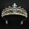 Rhinestone Wedding Tiara Crystal Bridal Comb Crown for Bride Prom Queen Cake Topper Decor Girls Princess Party Hair Zircon Gift