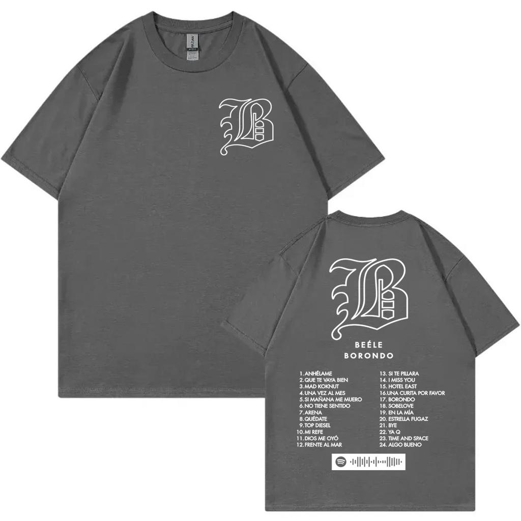 Singer Beele Borondo Album Print Tshirt High Quality Fashion Oversized Tshirts Unisex Unisex Casual Cotton Short Sleeve T Shirts