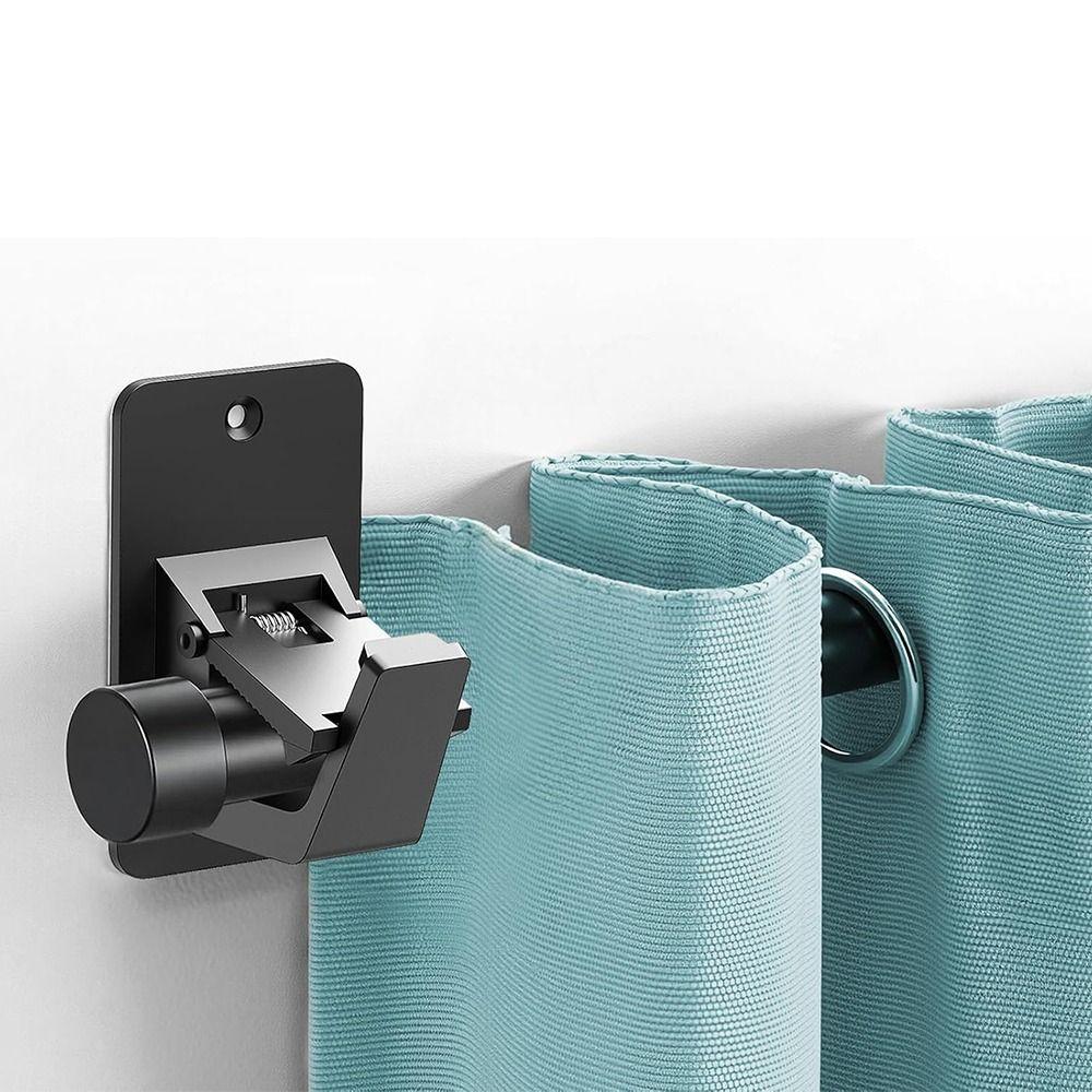 2Pcs Heavy-duty Curtain Hanging Hooks Adjustable Curtain Rod Support Curtain Rod Holders Bathroom