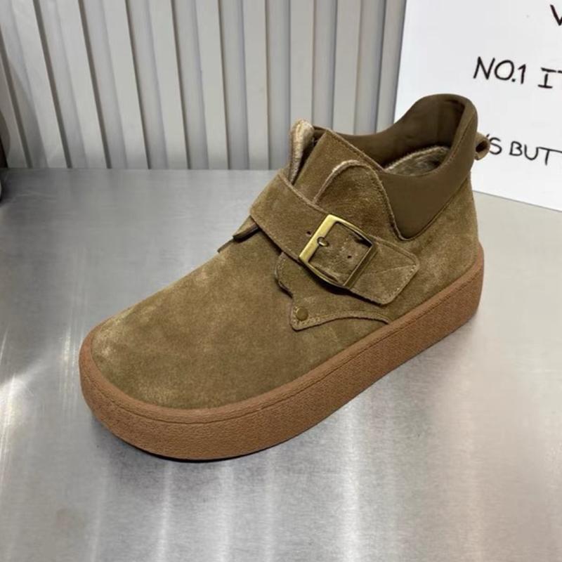 Замшевые балетки женские зимние ботильоны на платформе повседневная обувь дизайнерские короткие плюшевые хлопковые ботинки 2024 тренд зимние прогулочные ботинки женские