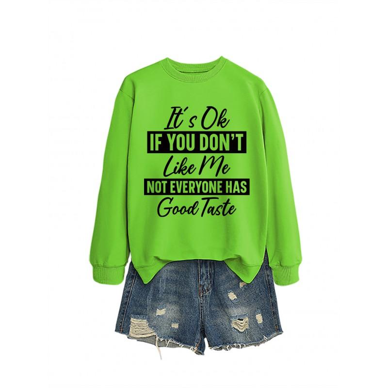 Womens Loose Fit Cotton Hoodie With Print Design Winter Casual Wear