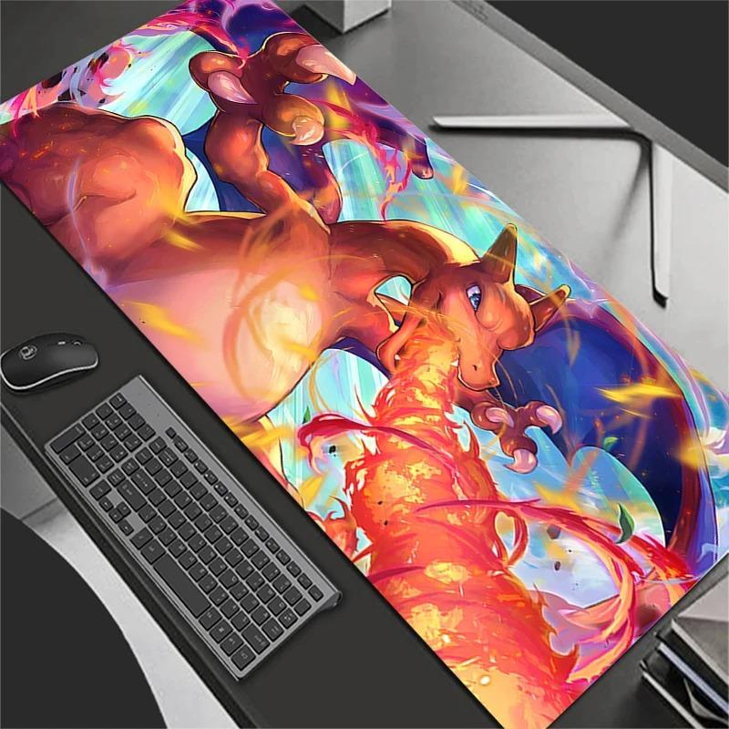 Gaming Mouse Pad Large Computer PPokemons Charizard Mousepad Desk Mat PC Anime Carpet Keyboard Gamer Accessories Table