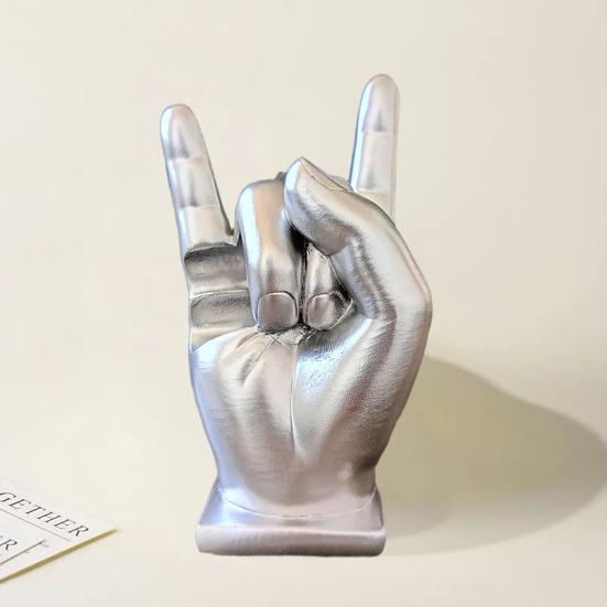 Подставка для украшений в виде жеста, многофункциональный держатель для ручек в виде барабанных палочек, полимерная скала, музыкальный аксессуар, декор с рок-н-ролльным настроением