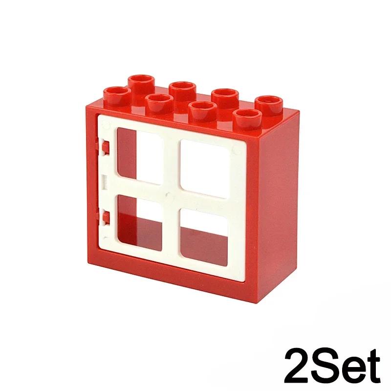 Big Size Building Blocks Figuers Furniture House Table Chair TV Bed Sofa Door Bathroom Kitchen Pillar Large Brick Toys Duploes