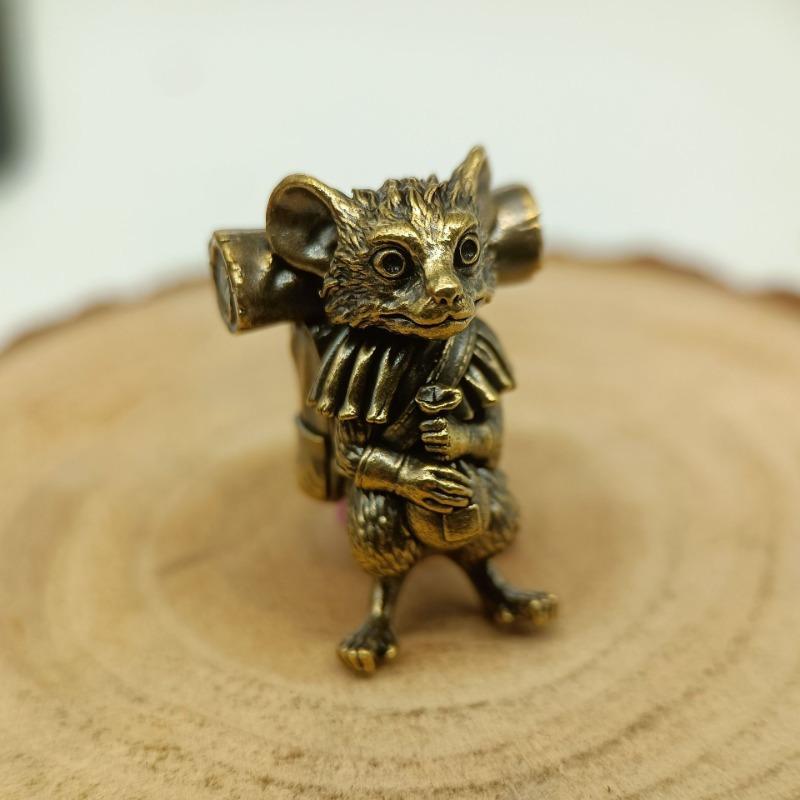 Крыса Путешественник Латунные Бусины для Ножа Животное Мышь EDC DIY Паракорд Плетеные Браслеты Темляк Брелок Подвески Аксессуары Инструмент для улицы Подвески