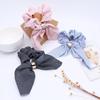 Women Vintage Striped Bow Plaid Scrunchie For Girls Ponytail Holder Elastic Hair Bands Ties Rubber Headwear Hair Accessories