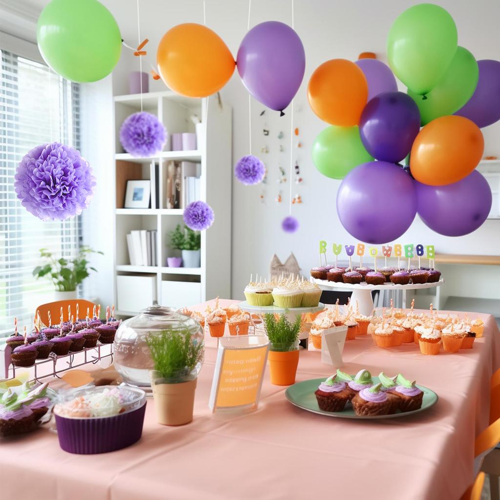 1 шт. Набор 7,8-дюймовых фиолетовых бумажных помпонов, бумажные шарики для вечеринки по случаю дня рождения, подвесные цветы, бумажные цветы, украшения из помпонов