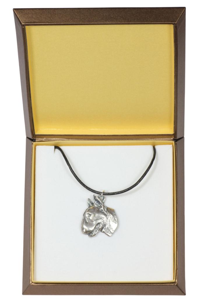 Bull Terrier, Bully II – Dog necklace in gift box, silver-plated locket for dog fan | Art-Dog