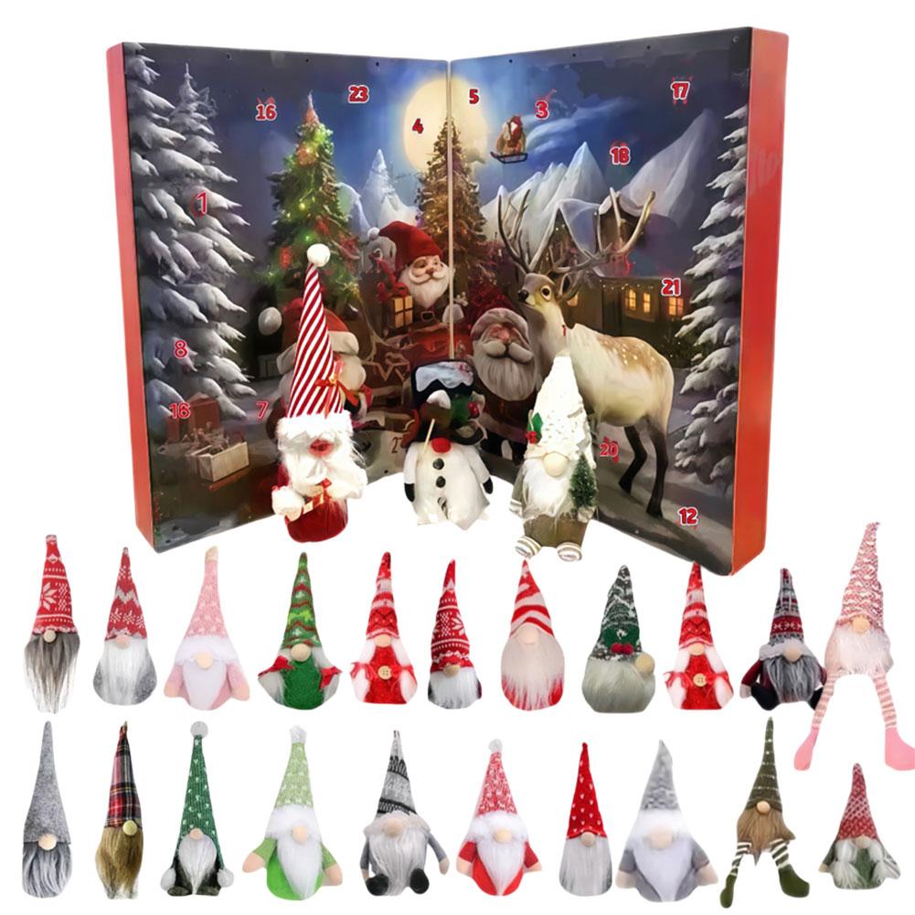 2025 Christmas Gnome Holidays Advent Calendar 24 Days Xmas Countdown Calendar Gnome Plush Christmas Countdown Calendar for Kids