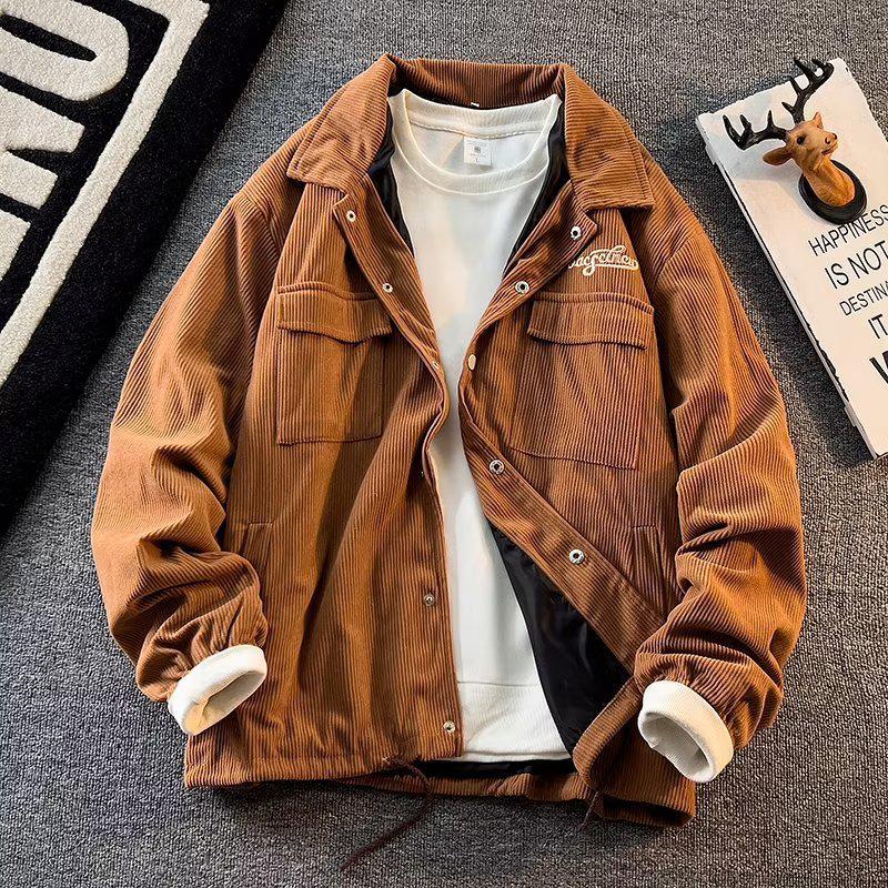 Men's 2023 Corduroy Jacket: Retro American Workwear Style for Spring & Autumn