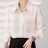 Women Blouses Shirts 2025 Spring Long Sleeve Women Blouse Shirt Turn Down Colla White Chiffon Blouse Shirt Women Tops J859