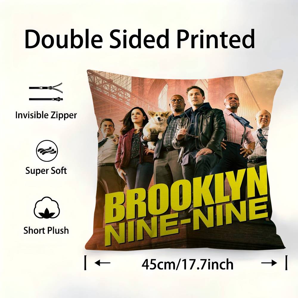 Sitcom BBrooklyn NineNine Pillow Covers Cartoon Sofa Decorative Home Doublesided Printing Short Plush Cute Cushion Cover