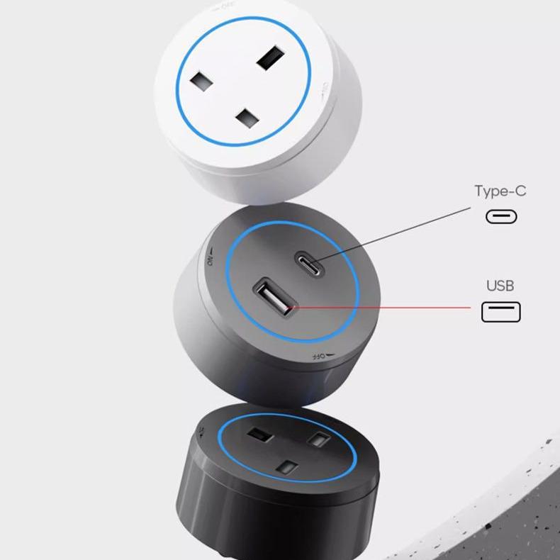 Британский стандарт 13А Накладная токопроводящая шина с USB и штепселем для Гонконга