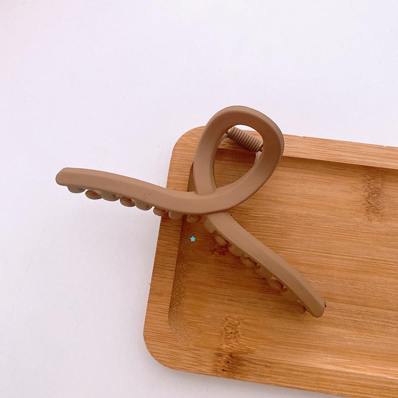 Кремовые матовые корейские заколки для волос: Большой зажим для акул для женщин - Аксессуары для ванны и затылка