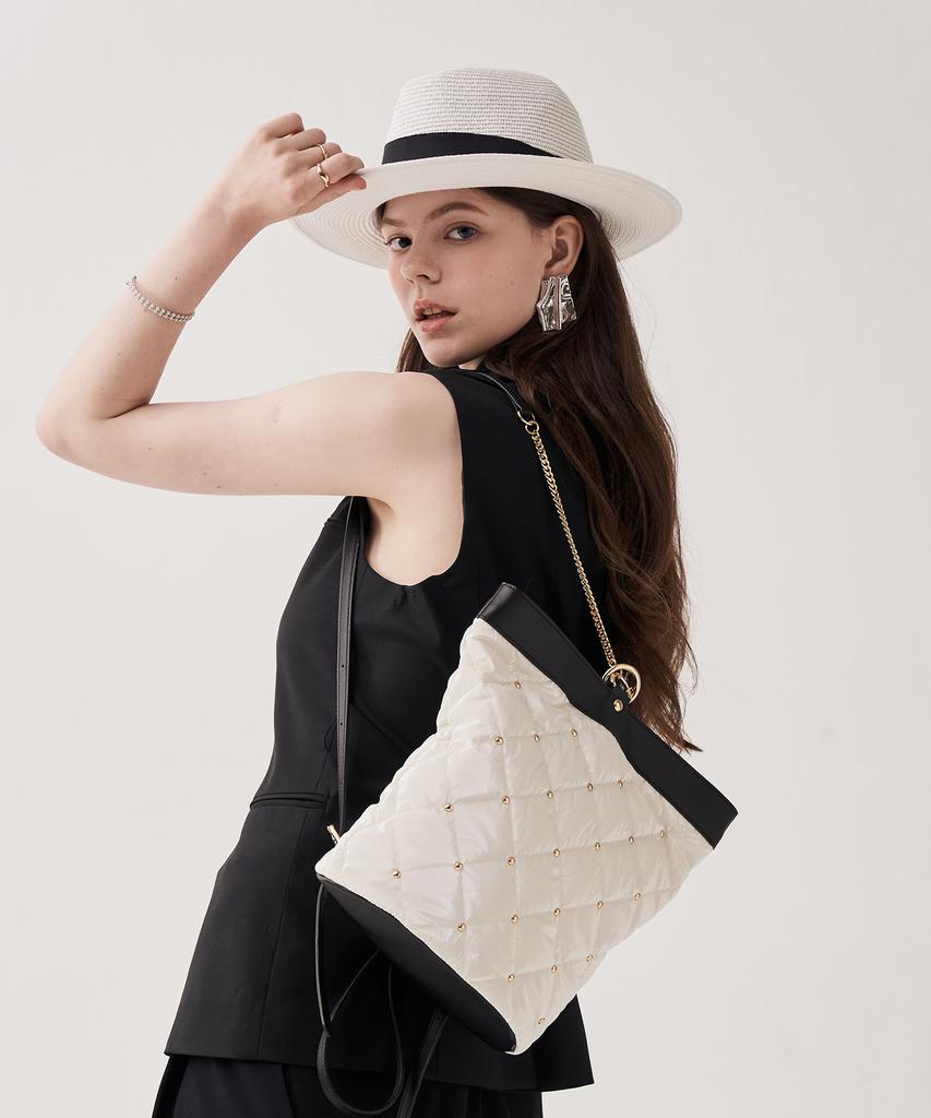 Jina In Ny 3-Way Use Elizabeth Mini Backpack [White Combo]
