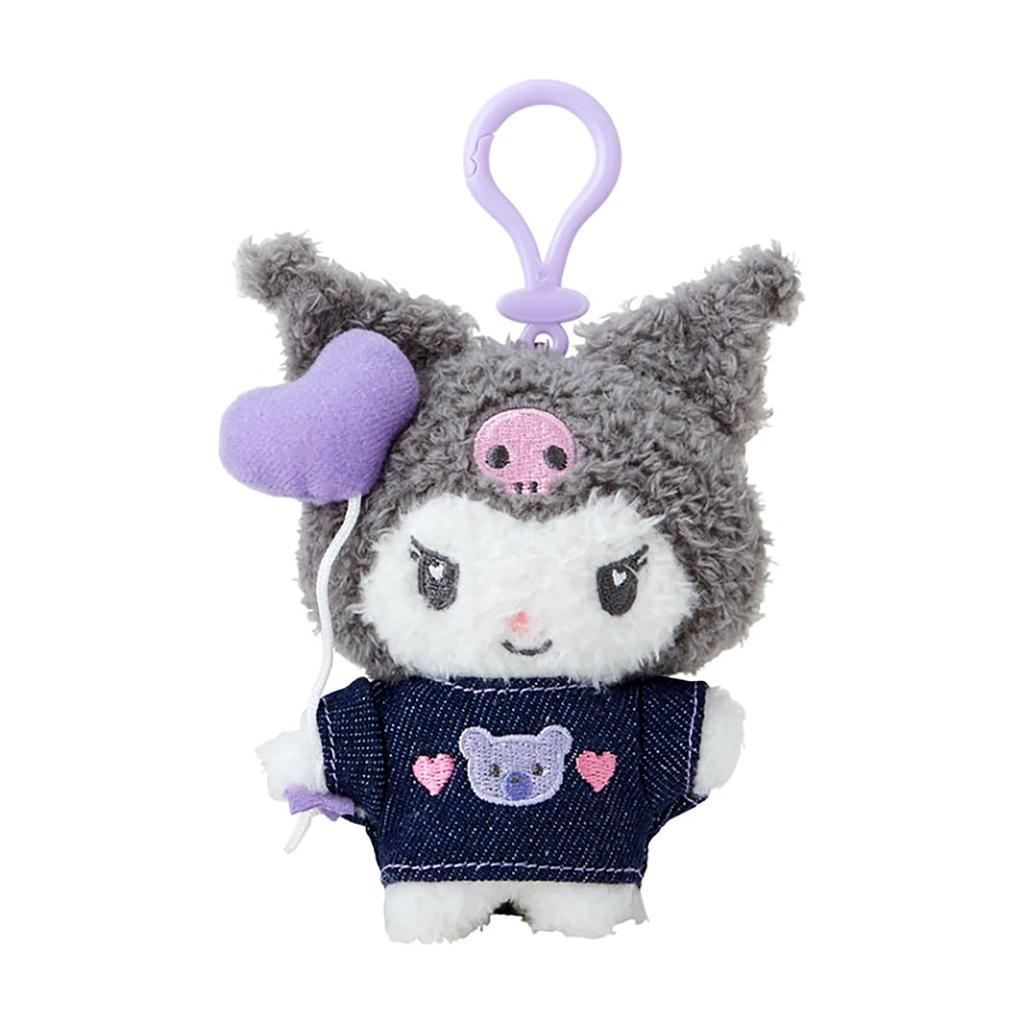 Sanrio Kuromi Mascot Holder Plush Keychain 182613 (Denim Patch)