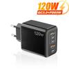 USB 120W Charger 5 Ports PD Fast Charging Phone Charger Adapter For iPhone Samsung Xiaomi Multi Ports Type C Wall Charger