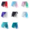 Womens Lace-up Gradient Chiffon Wrap Skirt Ballet Dance Training Gymnastics Performance Asymmetric Mini Skirt