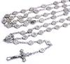 Fashion Vintage Alloy Saint Benedict Rosary Car Hanging Crucifix Necklace Prayer Beads Christian Church Supplies Ornament