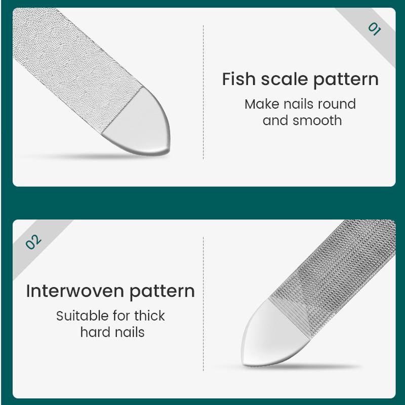 Двусторонние пилочки для ногтей из нержавеющей стали, маникюр, педикюр, уход за профессиональными инструментами для ухода за ногтями на пальцах ног