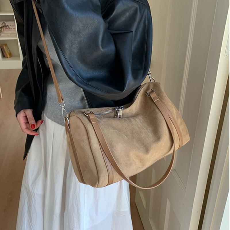 Модная женская наплечная сумка из искусственной замши, сумки кроссбоди, большая вместимость, матовая ПУ кожа, женские сумки-тоут