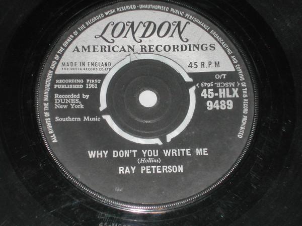 7-дюймовая пластинка РЭЙ ПЕТЕРСОН - Почему ты мне не пишешь 45HLX9489 London Records, 1962 UK Рок Б/У