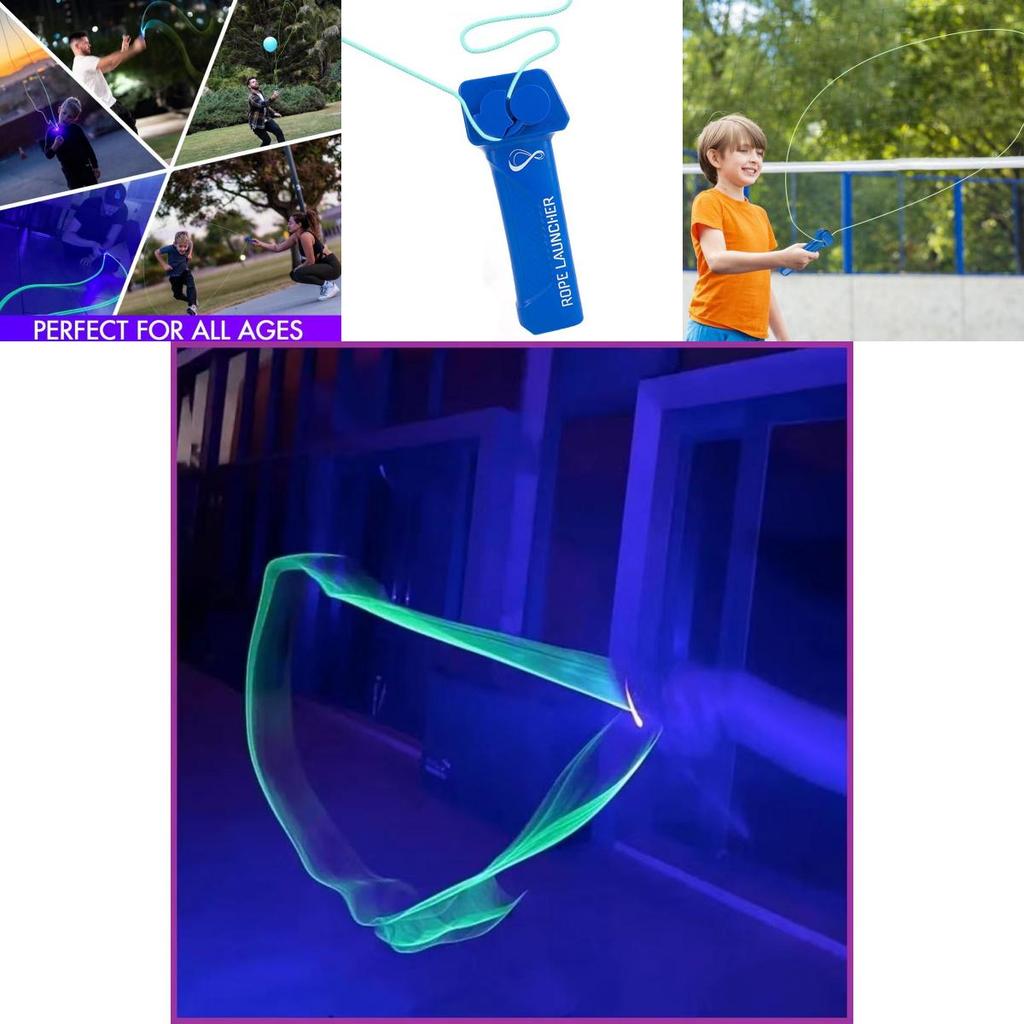 Разноцветная светодиодная игрушка Zipstring Пластиковая ручная с регулируемой скоростью Петля-лассо Веревочный пусковой механизм