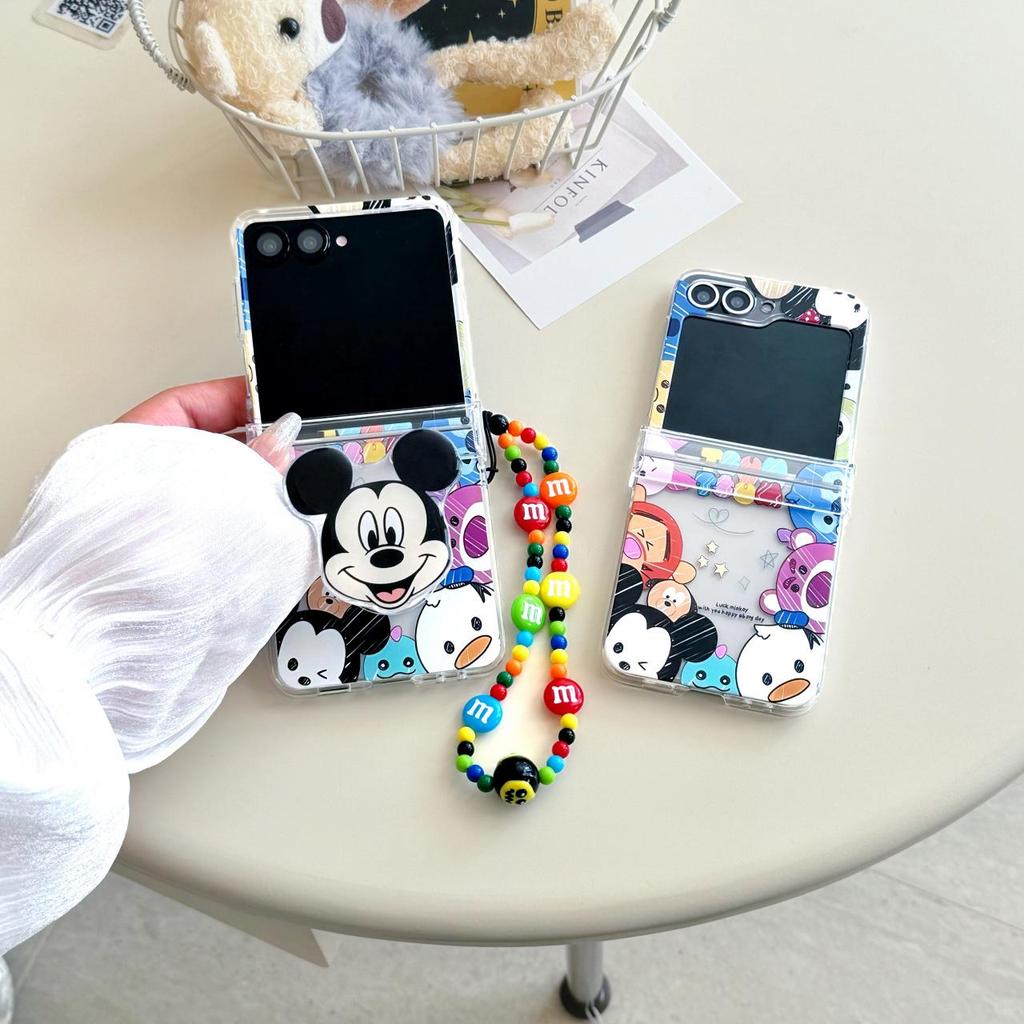 Мультяшный чехол Mickey & Minnie для Samsung Z Flip7, противоударный, для женщин - Креативный, Защита складного экрана, Совместим с Z Flip6