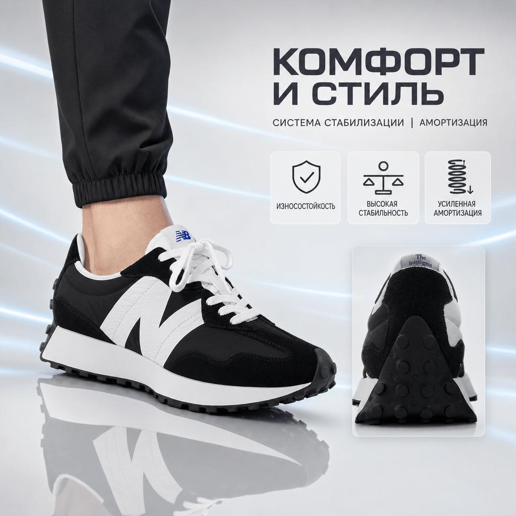 New Balance 327 Черные кроссовки унисекс Summer-Fog MS327LF1