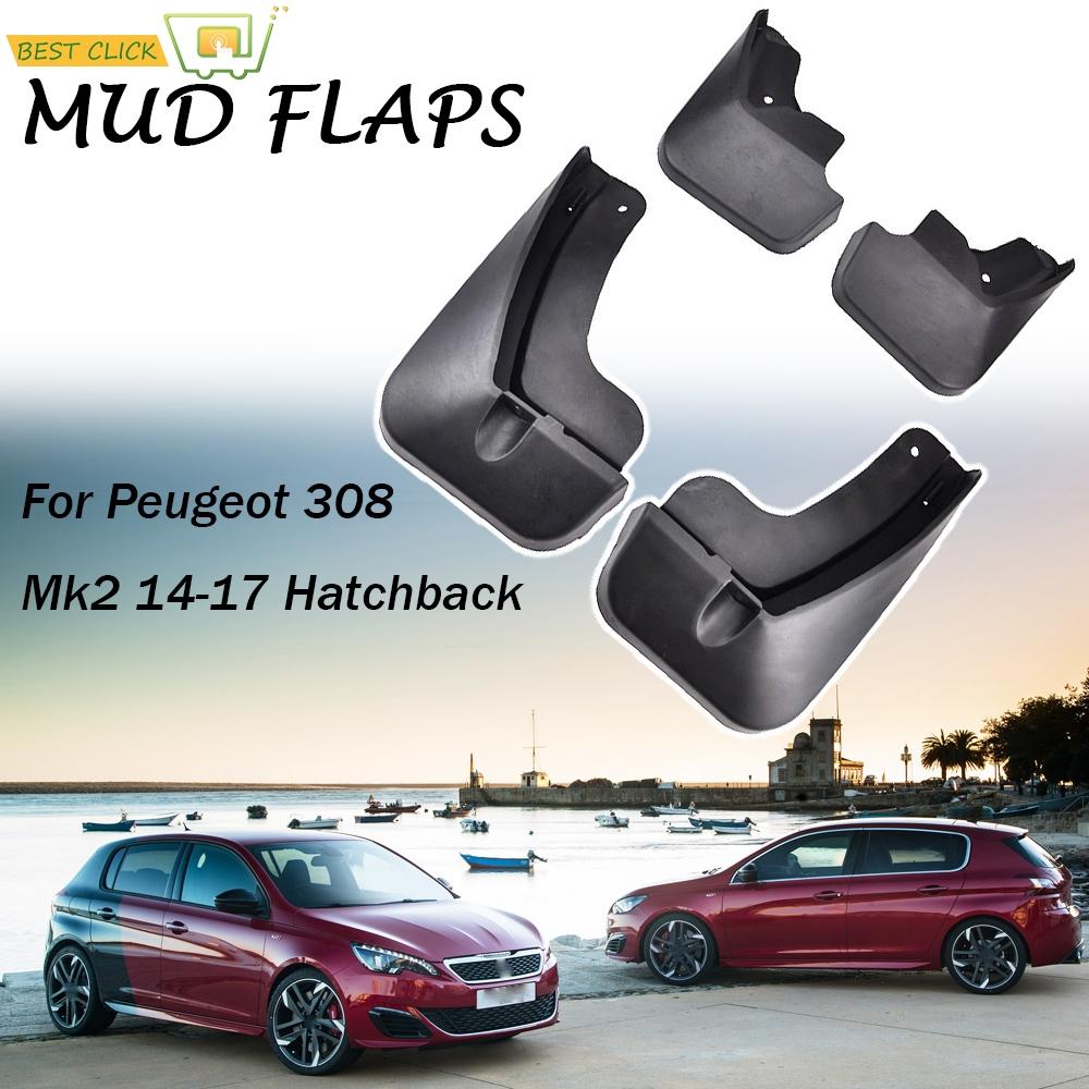 Car Mud Flaps For Peugeot 308 Mk2 Hatchback Hatch 2014 2015 2016 2017 Mudflaps Splash Guards Mud Flap Mudguard Fender Front
