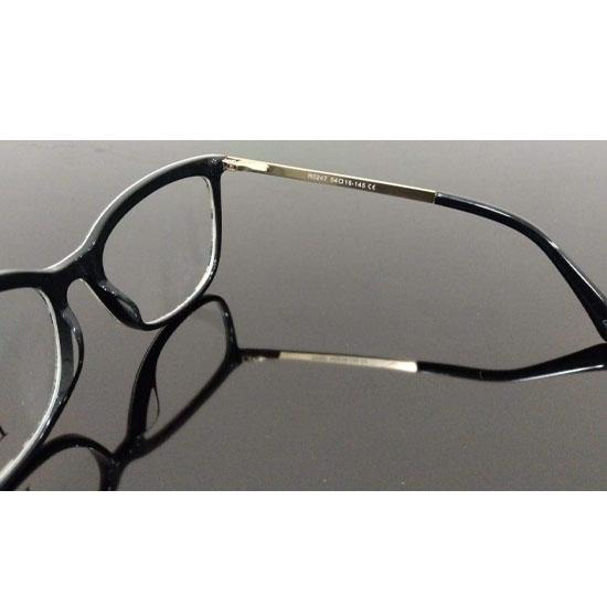 RSINC Unisex Fullrim Lightweight Frame Leather Stich Optical for Men and Women, (Black-Cart-2)