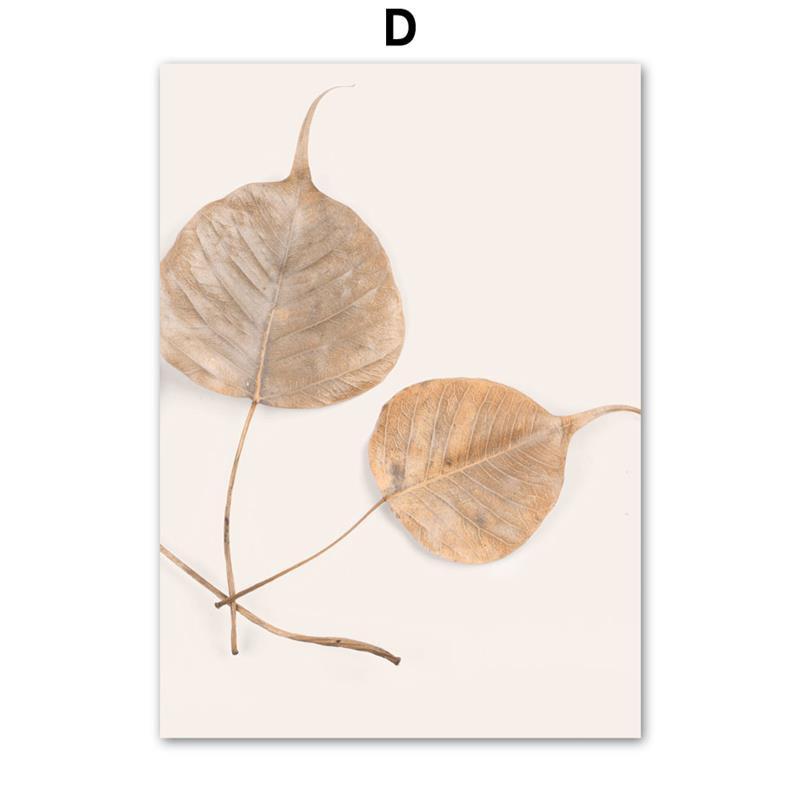 Осеннее растение Бежевый перо пейзаж холст постер картина Настенная печать картина Искусство Кафе Бар Гостиная Спальня украшение